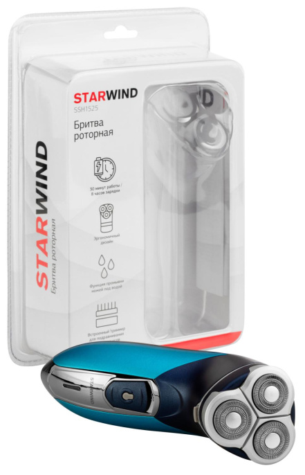 Электробритва STARWIND SSH 1525,  голубой и черный