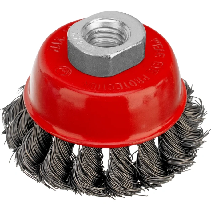 Щетка чашечная для УШМ 65 мм; М14; крученая проволока 0.35 мм  MATRIX 74613