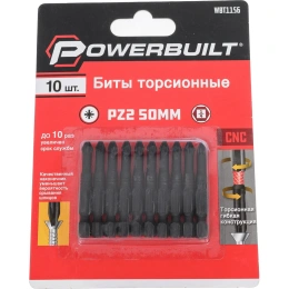 Биты торсионные powerbuilt PZ2, 50 мм, 10 шт TORGWIN WBT1156