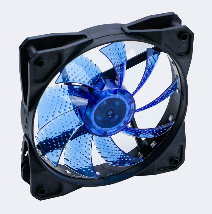 Вентилятор Digma DFAN-LED-BLUE 120мм, 3-pin, от БП:4-pin (Molex), 1200об/мин, 23 дБ, RGB, черный, Ret