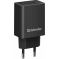 Сетевое зарядное устройство Defender EPA-10,  USB-A,  10.5Вт, 2.1A, черный [83572]