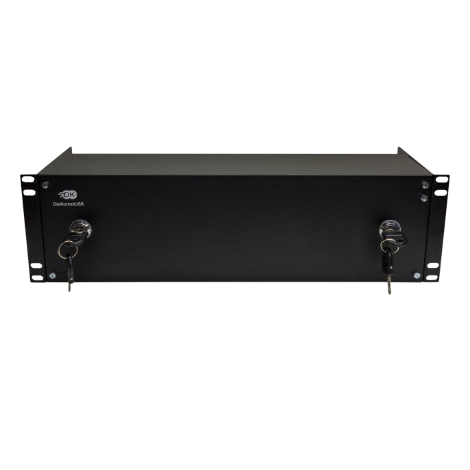Управляемый USB over IP концентратор DistKontrolUSB-64 с 64 портами USB с 2 блоками питания, Ethernet 2 x 10/100/1000 Mb/ Защитный модуль с замком