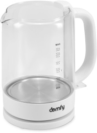 Чайник электрический DOMFY DSW-EK304, 1.6л, стекло/пластик