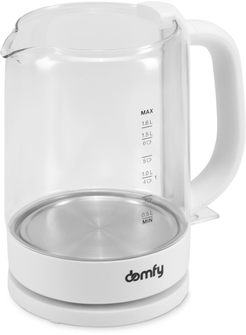 Чайник электрический DOMFY DSW-EK304, 1.6л, стекло/пластик