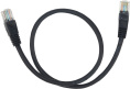 Патч-корд Buro литой (molded), UTP, кат.5E, 0.25м, 4 пары, 26AWG,  алюминий омедненный,  многожильный,  черный