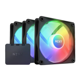 Кулер для корпуса ПК/ Case Cooler NZXT F120 RGB Core Triple Pack 120x120x25mm, 4-pin PWM, RGB, 78.86CFM, 33.88dBA, 1800RPM, Black, 3pcs RF-C12TF-B1