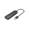 Сетевой адаптер VENTION USB 3.0 M/Gigabit Ethernet RJ45 F+OTG хаб на 3 порта Черный 0.15 м CHNBB