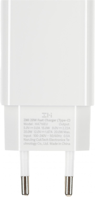 Сетевое зарядное устройство ZMI HA716,  USB-C, 20Вт, 3A, белый [ha716 white]