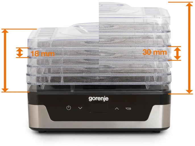 Сушка для фруктов и овощей Gorenje FDK400DE 5под. 240Вт нержавеющая сталь (745972)