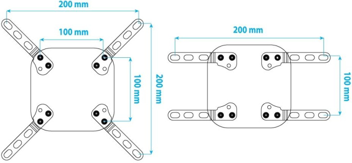 Кронштейн-адаптер для телевизора Kromax ADAPTER-200, 33-43", настольный, фиксированный,  черный [90373]