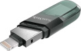 Флешка USB Sandisk iXpand Flip 64ГБ, USB3.1, зеленый и серебристый [sdix90n-064g-gn6nn]