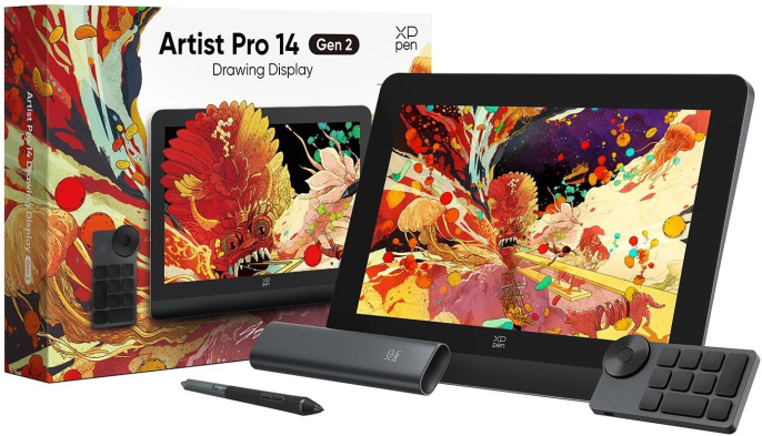Графический планшет-монитор XPPen Artist Pro 14 USB Type-C/USB/HDMI черный