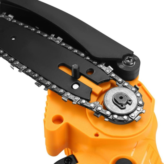 Аккумуляторная цепная пила Deko DKCHS 20-4. дл.шины:4" 10cm 1аккум. 2Ач ЗУ 063-4308