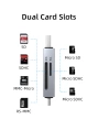 Кардридер CABLETIME CD40G (CT-ACSD3-AG) - USB 3.0, Type-C, адаптер SD/microSD, серый