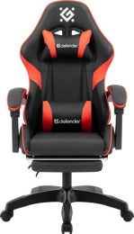 Игровое кресло DEFENDER Serenity Черн/красн,класс 2,PU,подножка 64807