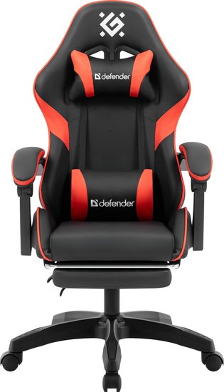Игровое кресло DEFENDER Serenity Черн/красн,класс 2,PU,подножка 64807