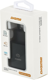 Сетевое зарядное устройство Digma DGW2C,  USB-C, 20Вт, 3A, черный [dgw2c0f010bk]