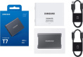 Внешний диск SSD Samsung T7 4ТБ MU-PC4T0T/WW, USB 3.2 Gen 2, запись - 1000МБ/с, чтение - 1050МБ/с, черный