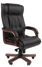 Офисное кресло Chairman 653 Россия черная нат.кожа/экокожа мультиблок 7163864