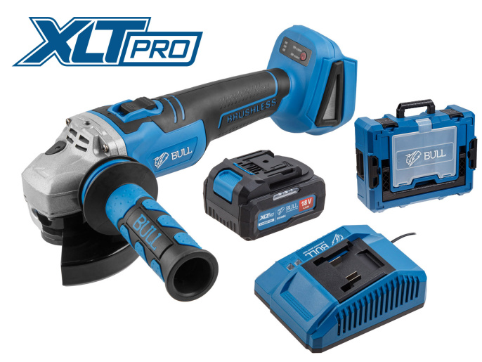 Аккум. углошлифмашина BULL CSG 1812 R Xcase, XLTpro, БЕСЩЕТ, 125 мм, рег. об., 8000 об/мин, 1х4 А*ч 1333859