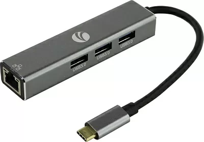 Кабель-концентратор USB 3.1 Type-Cm -- RJ-45+3port USB3.0(f) Aluminum Shell VCOM DH311A