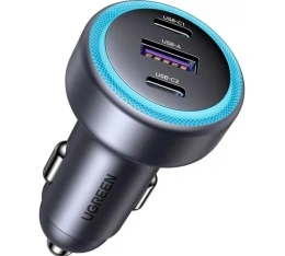 Автомобильное зарядное устройство UGREEN EC307 (45843) 30W 3-Port Fast Car Charger. Цвет: серый