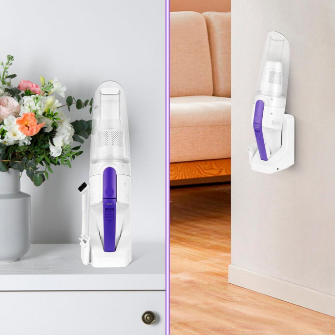 Ручной пылесос (handstick) KitFort КТ-5198, 75Вт, белый/фиолетовый