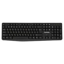 Exegate EX298364RUS Клавиатура ExeGate Smart K120 USB, полноразмерная, влагозащищенная, 104кл., Enter большой, длина кабеля 1,6м, черная, RTL