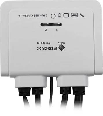 Переключатель Multico EW-K1302DPUC4K 2-port Type-C/DP KVM Switch (клав.USB+мышьUSB+DP+Audio проводной ПДУ кабели несъемные)