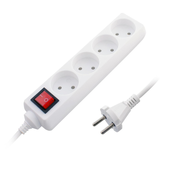 СТАРТ 4670012297765 Удлинитель 4 розетки С/У S 4x5 -V . Заземления нет.Кнопка включения. Длина провода 5,0 м.