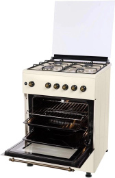 Плита Газовая Nordfrost GG6061Y бежевый металлическая крышка реш.сталь