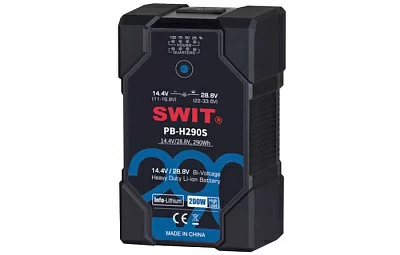 SWIT PB-H290S Li-ion аккумулятор серии Bi-voltage Тип: V-lock Ёмкость: 290 Вт.ч