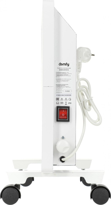 Конвектор DOMFY DCW-CH1010,  1000Вт,  с терморегулятором, белый