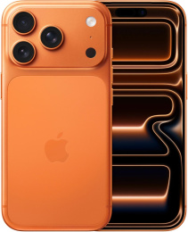 Смартфон Apple A3523 iPhone 17 Pro 512Gb 12Gb оранжевый моноблок 3G 4G 1Sim 6.3" 1206x2622 iOS 26 48Mpix 802.11 a/b/g/n/ac/ax/be NFC GPS Protect MG8M4KH/A