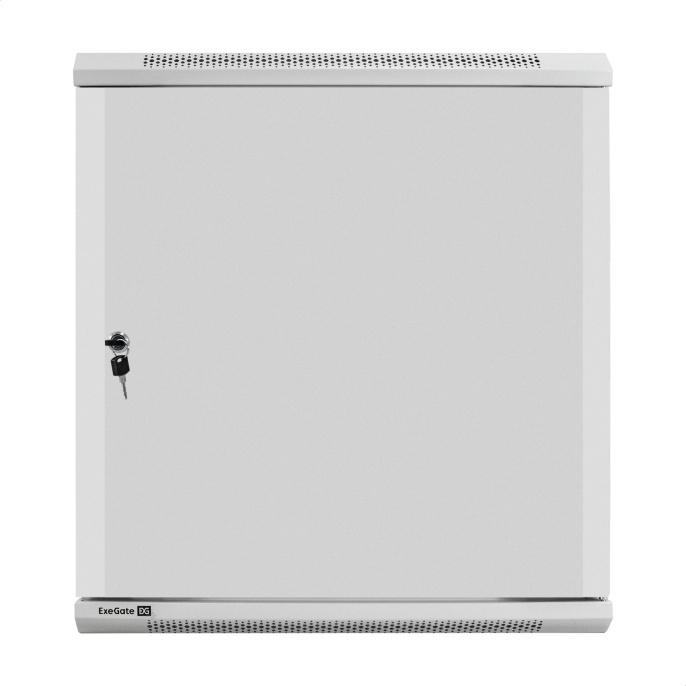 Шкаф телекоммуникационный 19" настенный 12U ExeGate EC-WM-12U.450.M.GREY (19”, 12U, 600x450x635mm (ШхГхВ), передняя дверь металл, съемные боковые панели, пыле- и влагозащита IP23, светло-серый RAL 7035) EX298615RUS