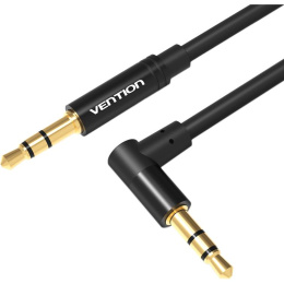 Кабель Vention аудио Jack 3,5 mm M/Jack 3,5 mm M угол 90 - 1м Черный BAKBF-T