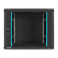 Шкаф телекоммуникационный 19" настенный 9U ExeGate EC-WM-9U.450.G.BLACK (19”, 9U, 600x450x500mm (ШхГхВ), передняя дверь закаленное стекло, съемные боковые панели, пыле- и влагозащита IP23, черный RAL 9004) EX298607RUS