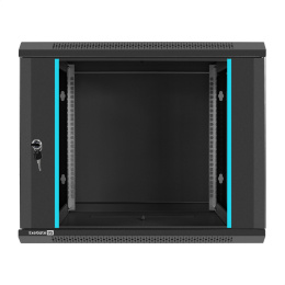 Шкаф телекоммуникационный 19" настенный 9U ExeGate EC-WM-9U.450.G.BLACK (19”, 9U, 600x450x500mm (ШхГхВ), передняя дверь закаленное стекло, съемные боковые панели, пыле- и влагозащита IP23, черный RAL 9004) EX298607RUS