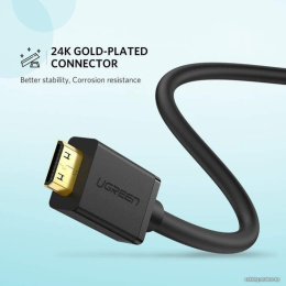Кабель UGREEN 20137 Mini HDMI Male to HDMI Female Adapter. Длина: 22 см. Цвет: черный