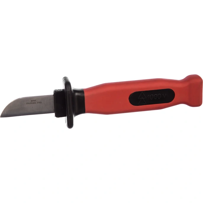 Изолированный нож FIT 1000 В, нерж.сталь, лезвие 50мм, прорезин.ручка 10605