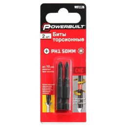 Биты торсионные powerbuilt PH1, 50 мм, 2 шт TORGWIN WBT1136