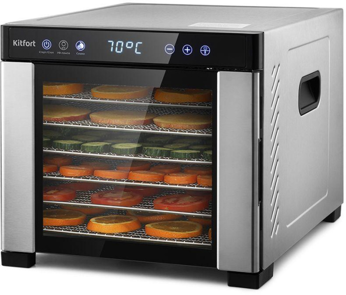 Сушилка для овощей и фруктов KITFORT KT-1916,  черный,  6 поддонов