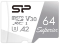 Карта памяти microSDXC UHS-I U3 Silicon Power Superior 64 ГБ, 100 МБ/с, Class 10, SP064GBSTXDA2V20, 1 шт., без адаптера