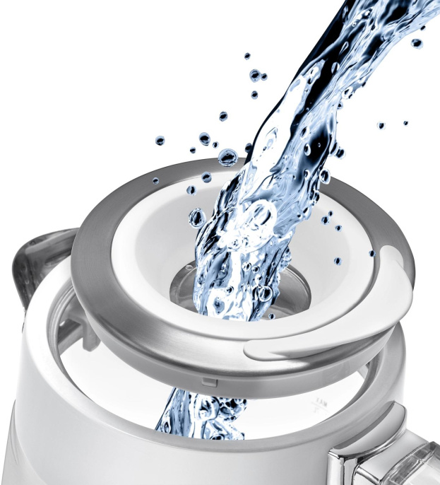 Чайник электрический Polaris PWK 1715 CGL 1.7л. 2200Вт белый корпус: стекло/металл