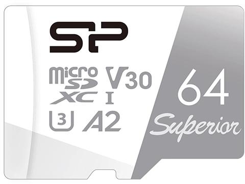 Карта памяти microSDXC UHS-I U3 Silicon Power Superior 64 ГБ, 100 МБ/с, Class 10, SP064GBSTXDA2V20, 1 шт., без адаптера