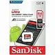 Micro SecureDigital 64GB SanDisk Ultra Class 10, UHS-I, R 140 МБ/с, SDSQUAB-064G-GN6MN без адаптера SD