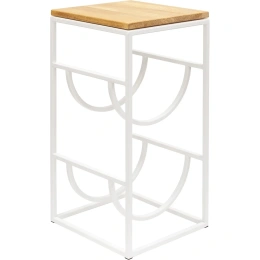 Подставка для 2 бутылок GreenWeen со столиком для кулера, из дерева, белая GW-2BCOOLER-W-W
