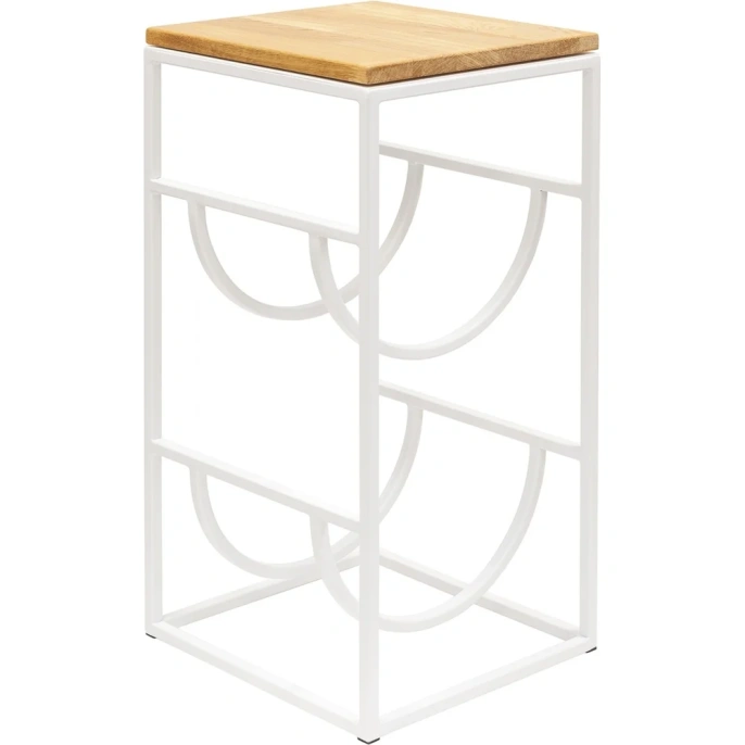 Подставка для 2 бутылок GreenWeen со столиком для кулера, из дерева, белая GW-2BCOOLER-W-W