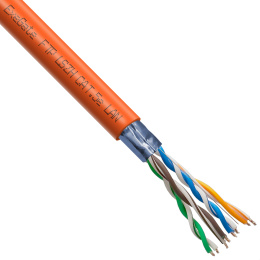 Кабель ExeGate FUTP4-C5e-CCA-S24-IN-LSZH-OR-305 FTP 4 пары кат.5e CCA, 0.51мм (24AWG), экран, 305м, оранжевый, LSZH EX300624RUS