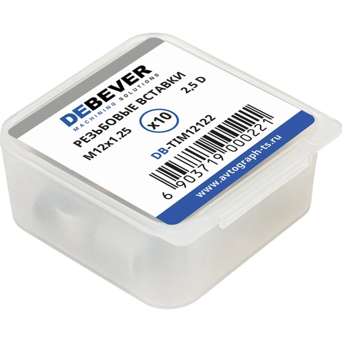 Резьбовые вставки DeBever M12x1.25, 2.5D, 10 предметов DB-TIM12122